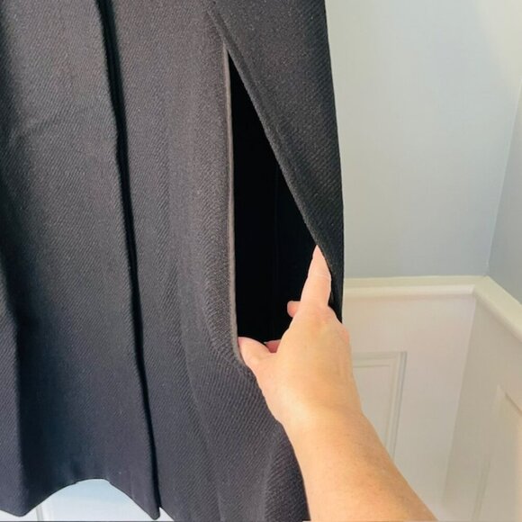 NEW Ann Taylor Loft Wool Blend Black Cape Jacket Size Medium NWT - Picture 5 of 10